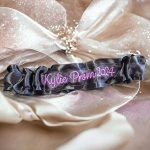 Your Name + Prom Year Custom Colors Embroidered Dance Garter Personalized